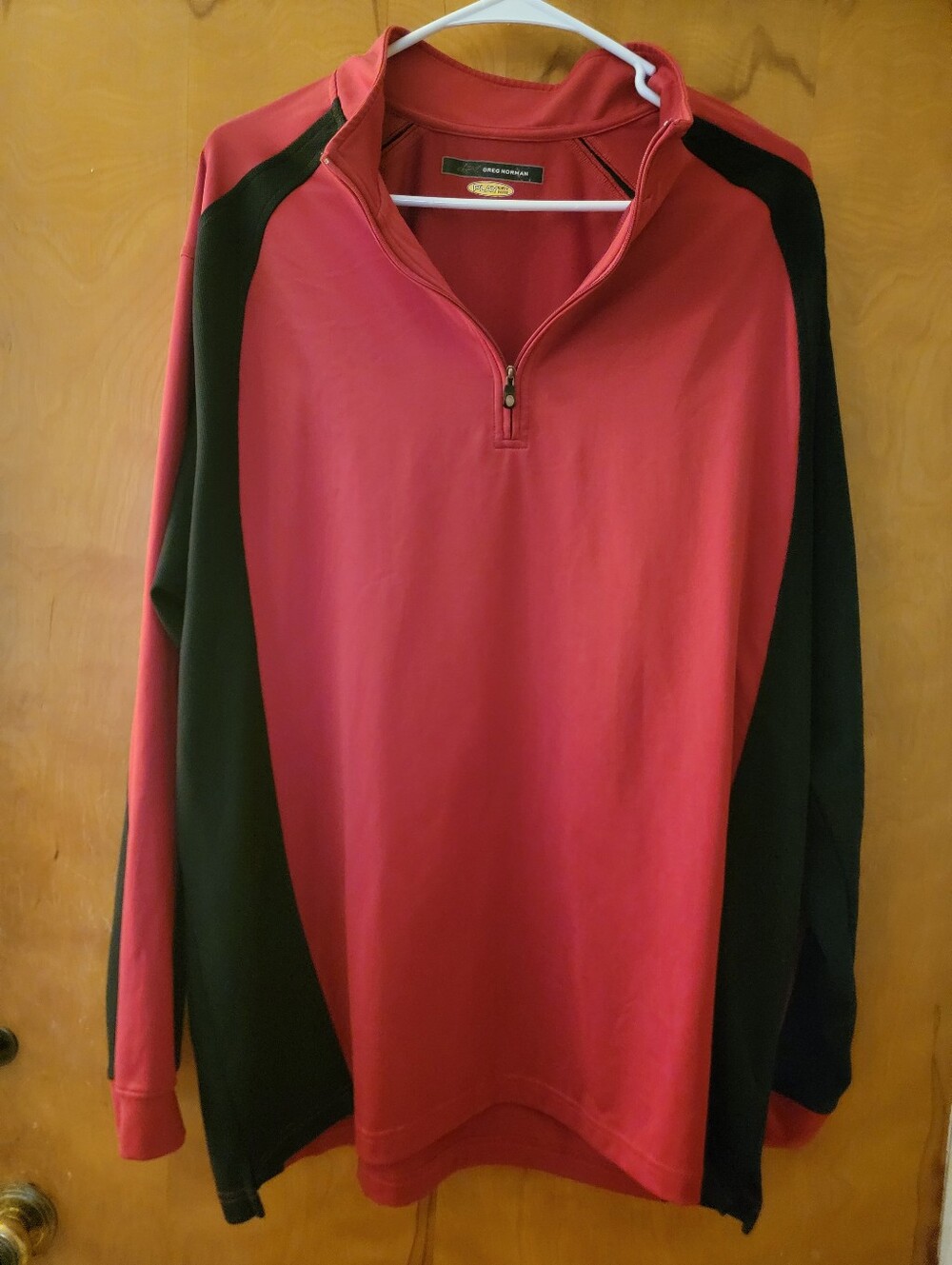 Greg Norman Collection Red and Black Quarter-Zip Pullover